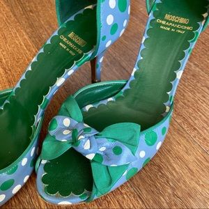 MOSCHINO d'Orsay Peep Toe, Polka Dot Leather Heels